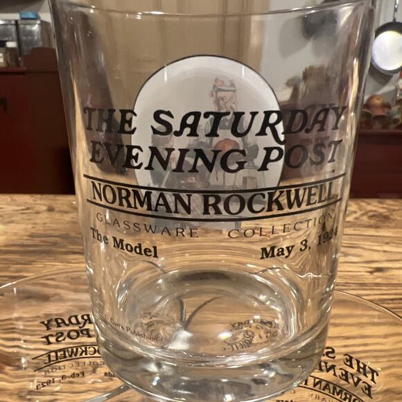 Saturday Evening Post Norman Rockwell Flat Tumblers Whiskey Glasses Set of 6 - Picture 8 of 8